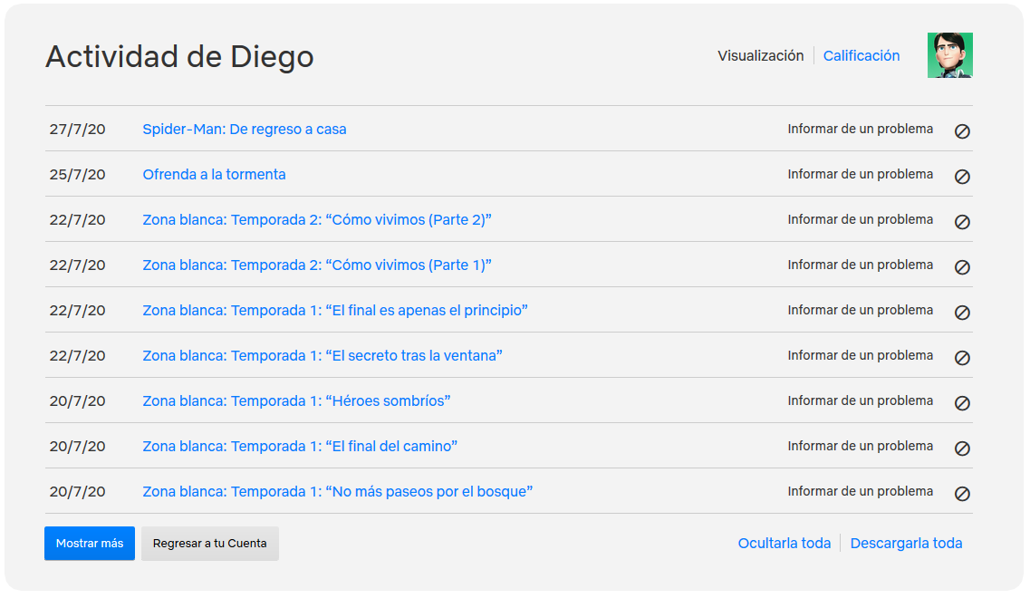 netflix historial